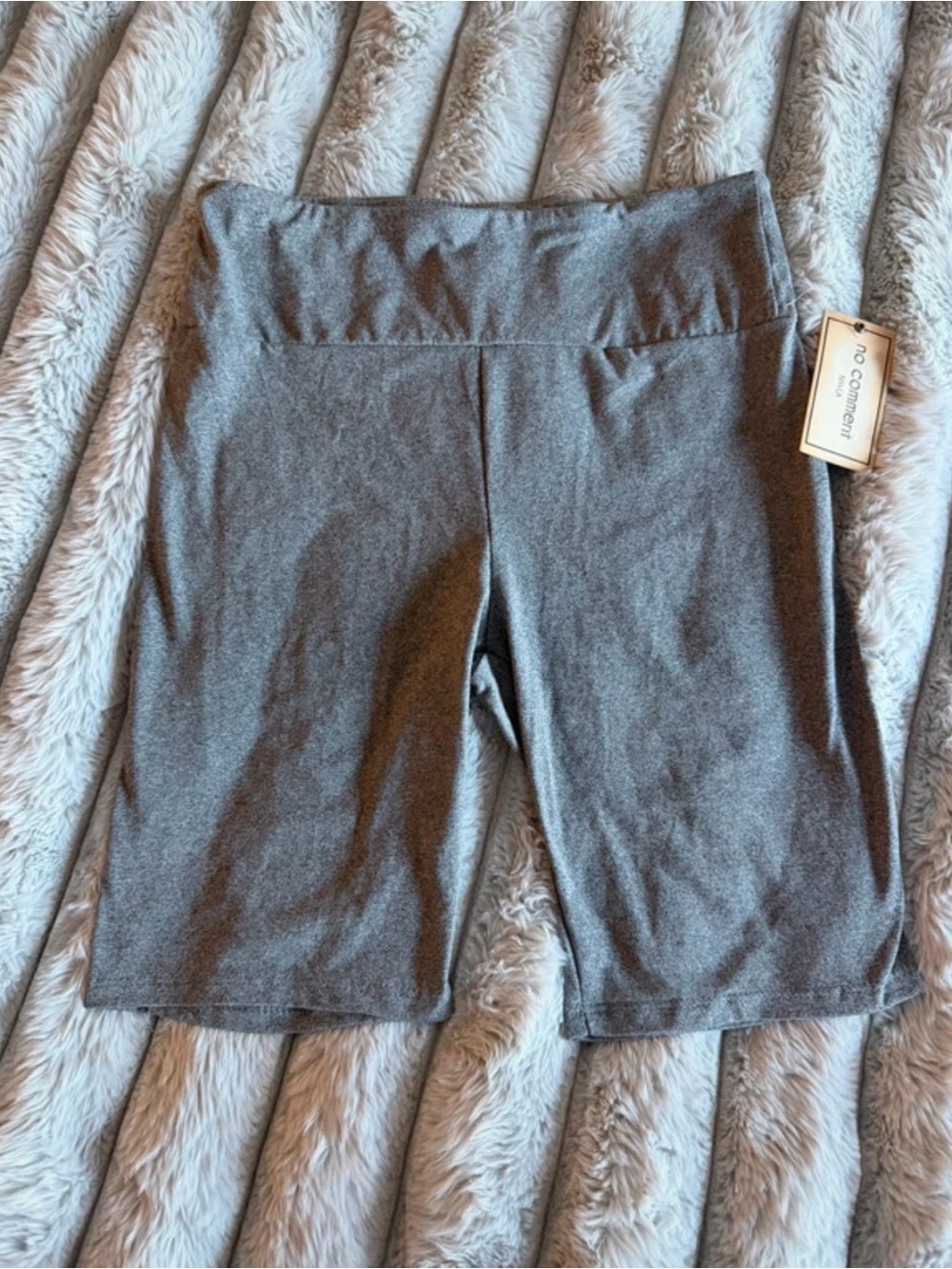 No Comment Essentials High-Rise Gray Bike Shorts